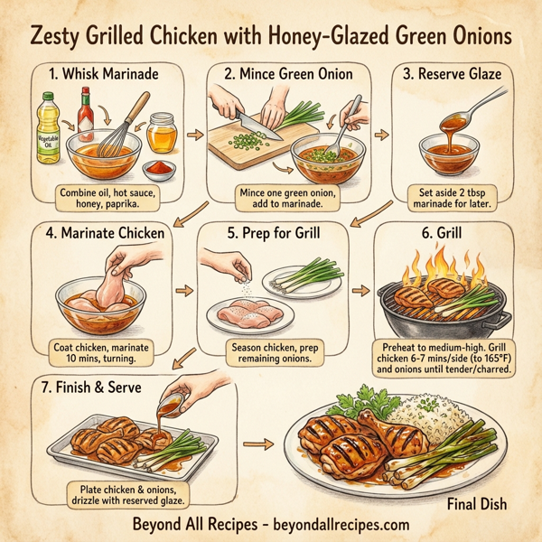 Zesty Grilled Chicken with Honey-Glazed Green Onions instructions