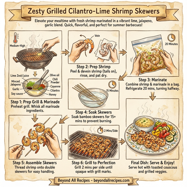 Zesty Grilled Cilantro-Lime Shrimp Skewers instructions