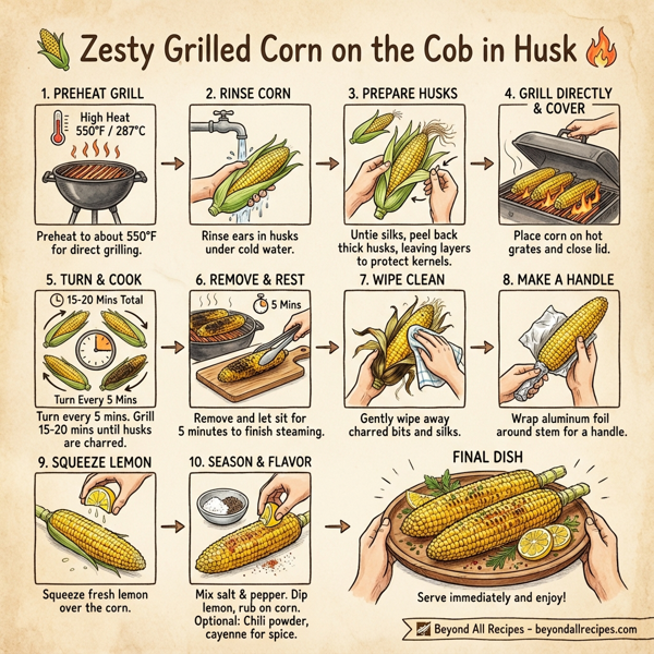 Zesty Grilled Corn on the Cob in Husk instructions