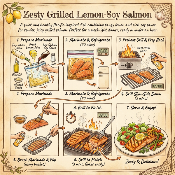 Zesty Grilled Lemon-Soy Salmon instructions
