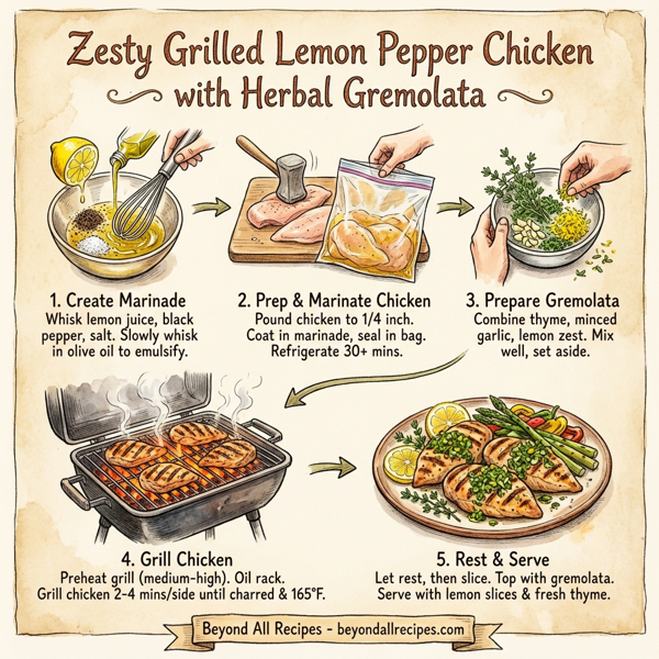 Zesty Grilled Lemon Pepper Chicken with Herbal Gremolata instructions