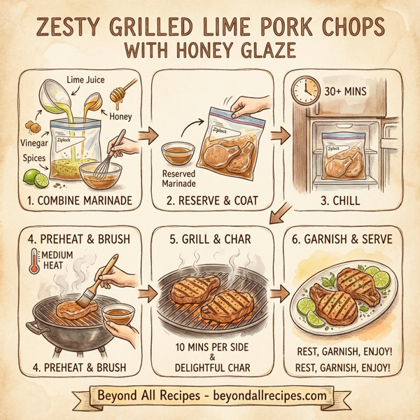 Zesty Grilled Lime Pork Chops with Honey Glaze instructions