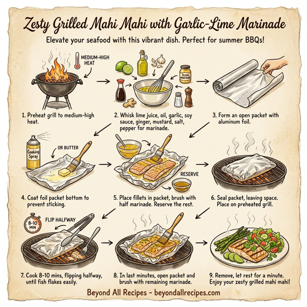Zesty Grilled Mahi Mahi with Garlic-Lime Marinade instructions