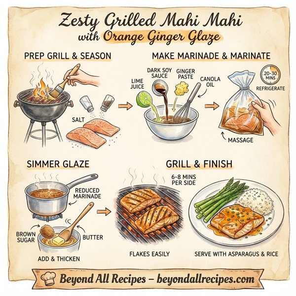 Zesty Grilled Mahi Mahi with Orange Ginger Glaze instructions