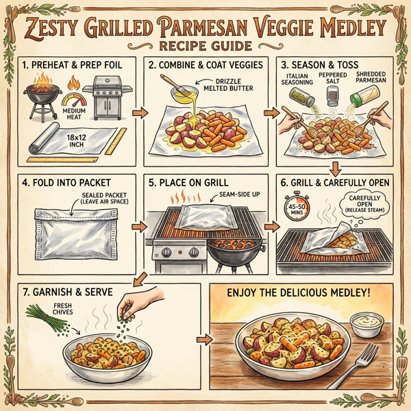 Zesty Grilled Parmesan Veggie Medley instructions