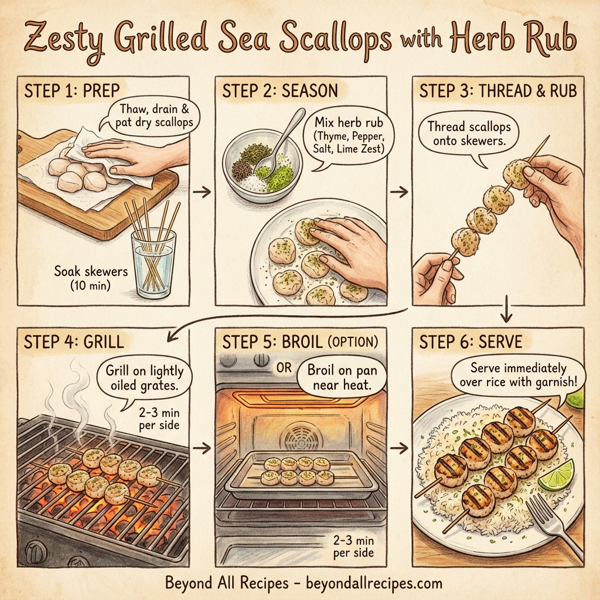 Zesty Grilled Sea Scallops with Herb Rub instructions