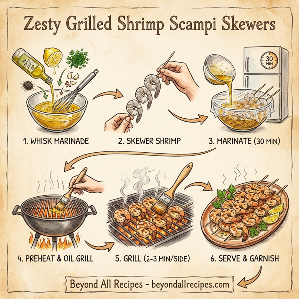 Zesty Grilled Shrimp Scampi Skewers instructions