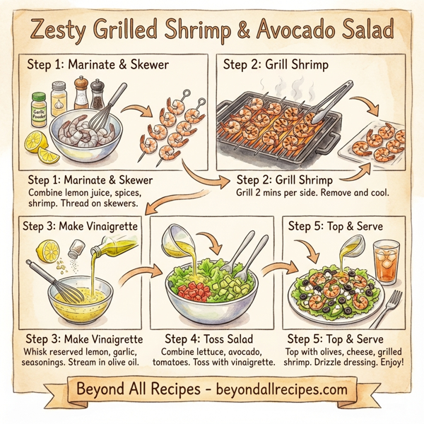 Zesty Grilled Shrimp & Avocado Salad instructions