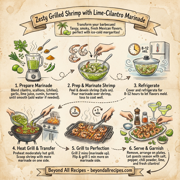 Zesty Grilled Shrimp with Lime-Cilantro Marinade instructions