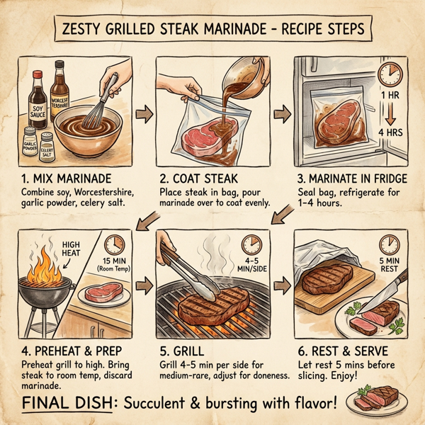 Zesty Grilled Steak Marinade instructions