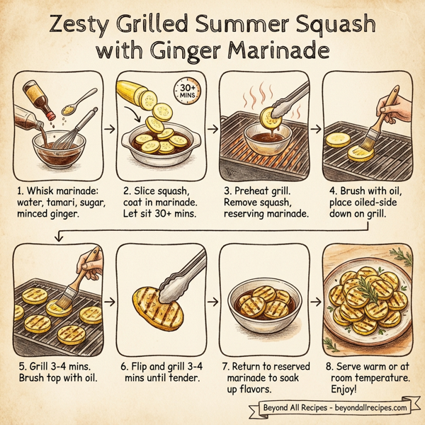 Zesty Grilled Summer Squash with Ginger Marinade instructions