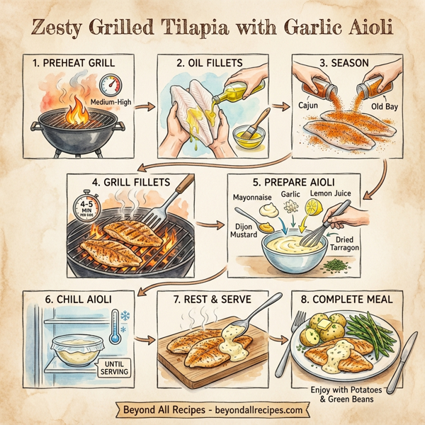 Zesty Grilled Tilapia with Garlic Aioli instructions