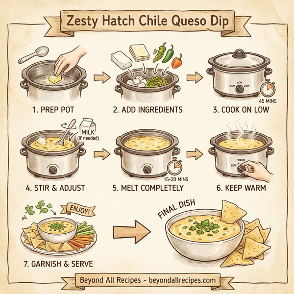 Zesty Hatch Chile Queso Dip instructions
