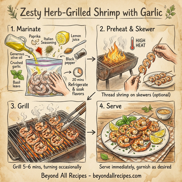 Zesty Herb-Grilled Shrimp with Garlic instructions