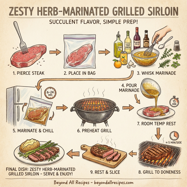 Zesty Herb-Marinated Grilled Sirloin instructions