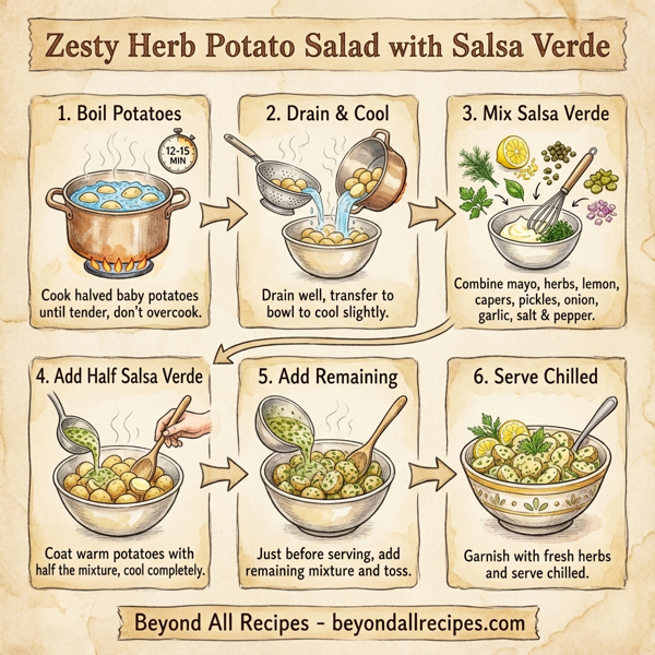 Zesty Herb Potato Salad with Salsa Verde instructions