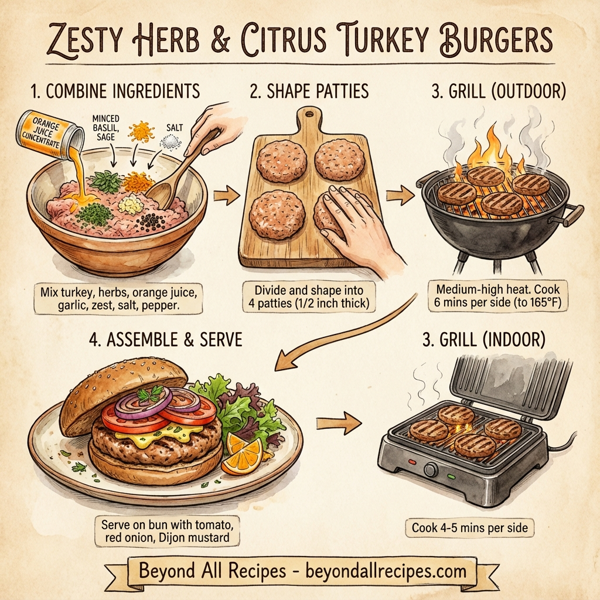 Zesty Herb & Citrus Turkey Burgers instructions