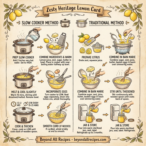 Zesty Heritage Lemon Curd: Slow Cooker & Traditional Methods instructions