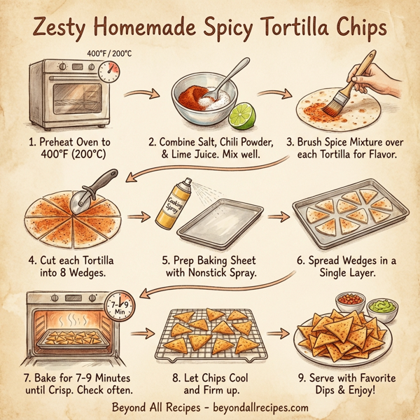 Zesty Homemade Spicy Tortilla Chips instructions