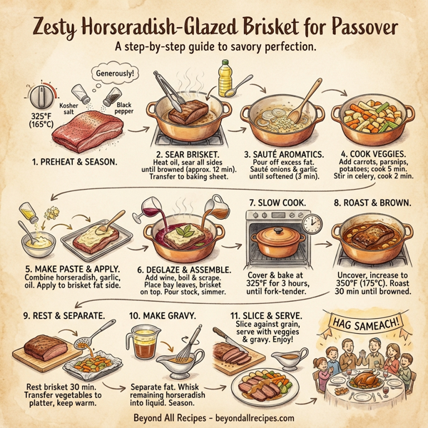 Zesty Horseradish-Glazed Brisket for Passover instructions