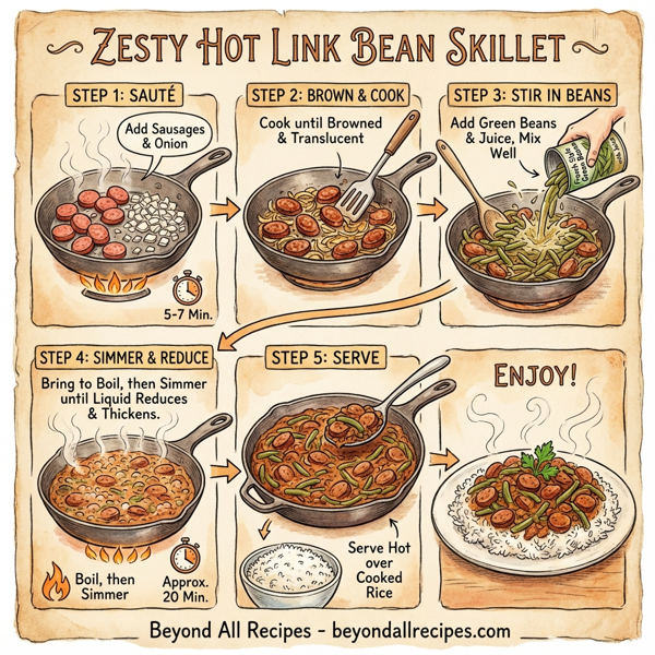 Zesty Hot Link Bean Skillet instructions