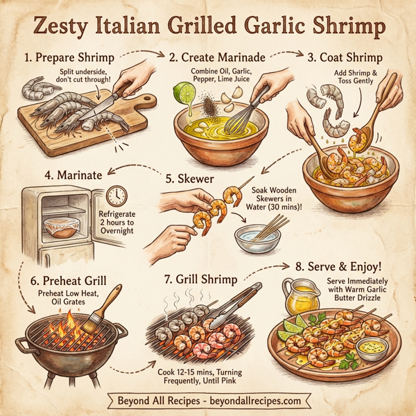 Zesty Italian Grilled Garlic Shrimp instructions