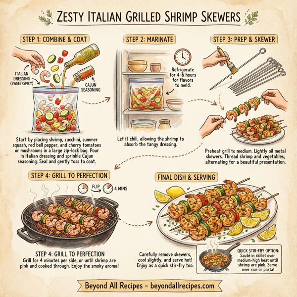 Zesty Italian Grilled Shrimp Skewers instructions