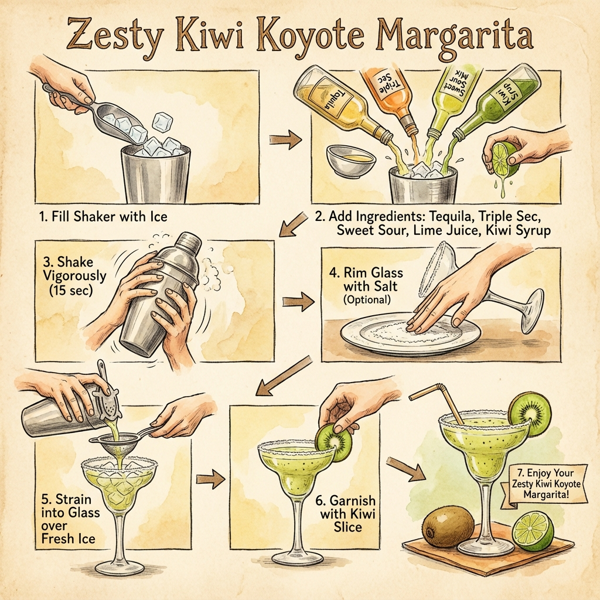 Zesty Kiwi Koyote Margarita instructions