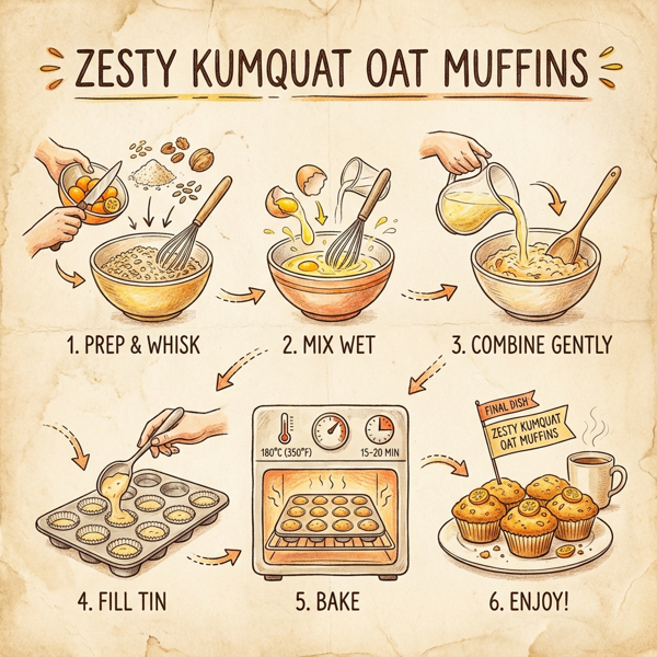 Zesty Kumquat Oat Muffins instructions