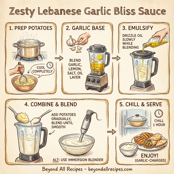 Zesty Lebanese Garlic Bliss Sauce instructions