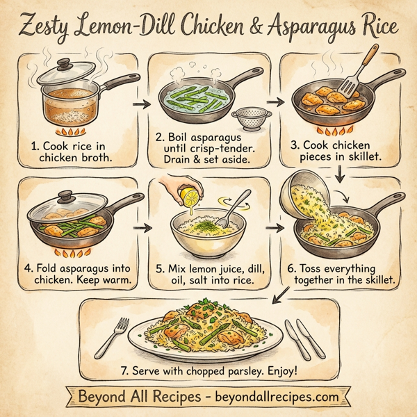Zesty Lemon-Dill Chicken and Asparagus Rice instructions