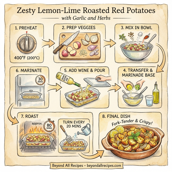 Zesty Lemon-Lime Roasted Red Potatoes with Garlic and Herbs instructions