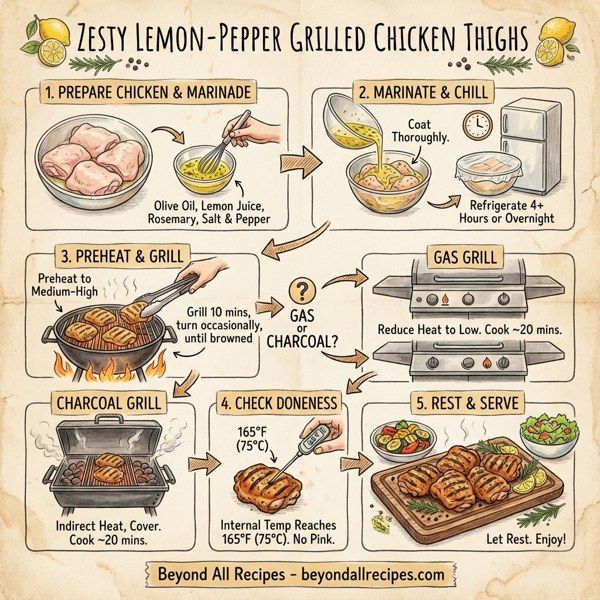 Zesty Lemon-Pepper Grilled Chicken Thighs instructions