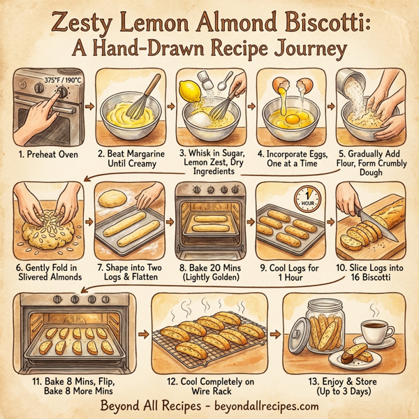 Zesty Lemon Almond Biscotti instructions