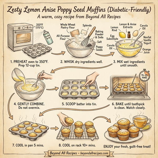 Zesty Lemon Anise Poppy Seed Muffins (Diabetic-Friendly) instructions