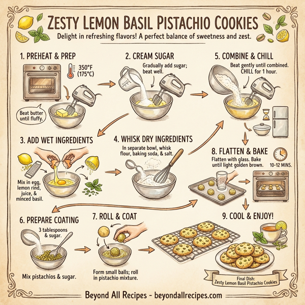 Zesty Lemon Basil Pistachio Cookies instructions