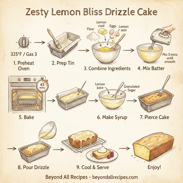 Zesty Lemon Bliss Drizzle Cake instructions