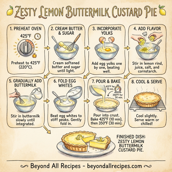 Zesty Lemon Buttermilk Custard Pie instructions