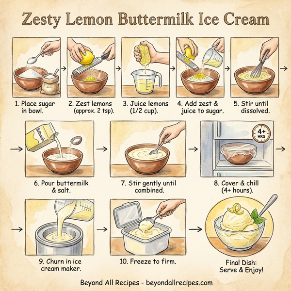 Zesty Lemon Buttermilk Ice Cream instructions