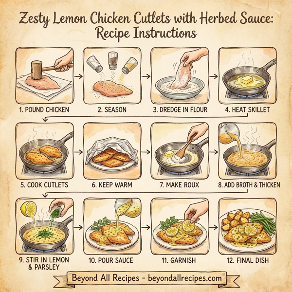 Zesty Lemon Chicken Cutlets with Herbed Sauce instructions