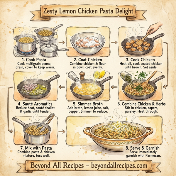 Zesty Lemon Chicken Pasta Delight instructions