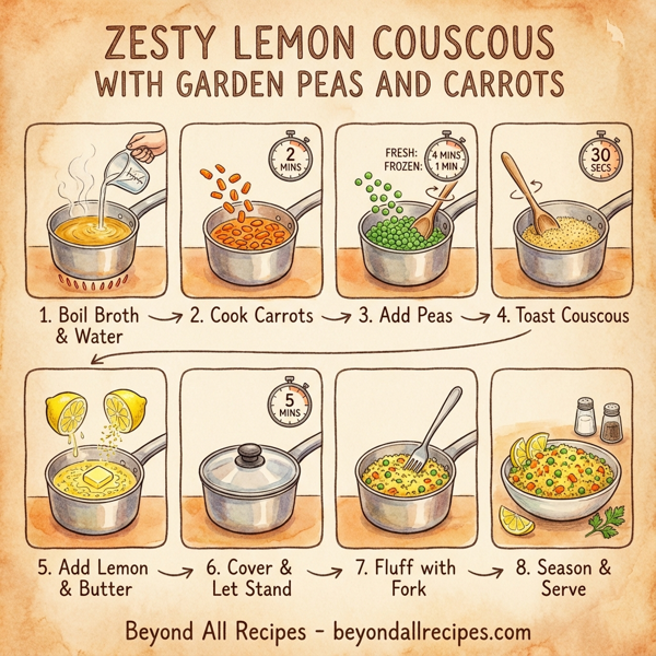 Zesty Lemon Couscous with Garden Peas and Carrots instructions