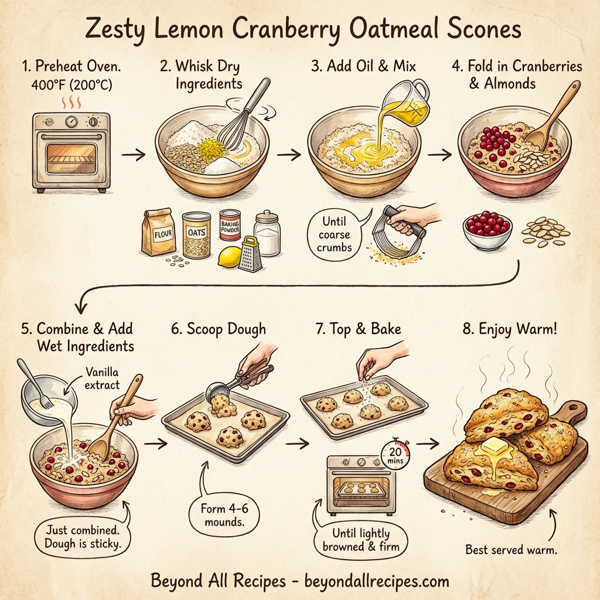Zesty Lemon Cranberry Oatmeal Scones instructions