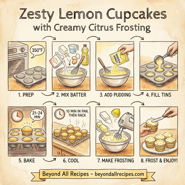 Zesty Lemon Cupcakes with Creamy Citrus Frosting instructions