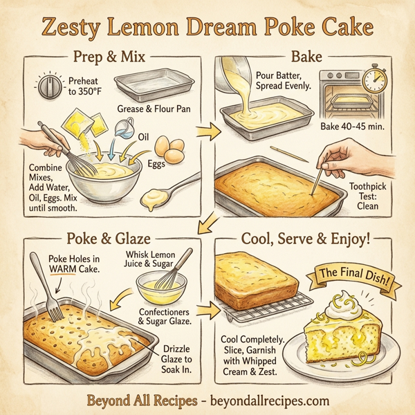 Zesty Lemon Dream Poke Cake instructions