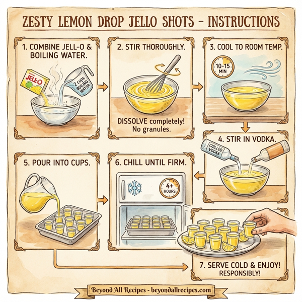 Zesty Lemon Drop Jello Shots instructions