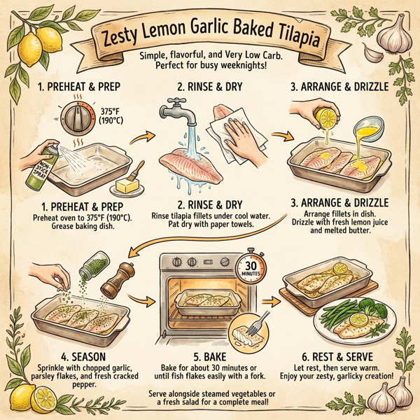 Zesty Lemon Garlic Baked Tilapia instructions