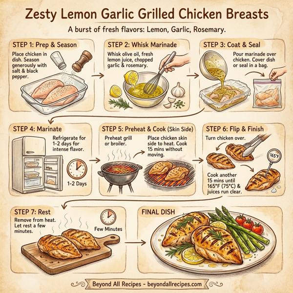 Zesty Lemon Garlic Grilled Chicken Breasts instructions