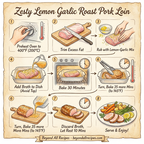 Zesty Lemon Garlic Roast Pork Loin instructions