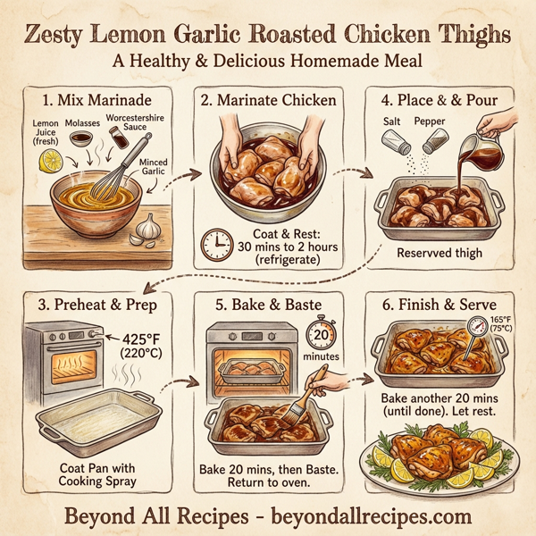 Zesty Lemon Garlic Roasted Chicken Thighs instructions